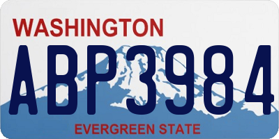 WA license plate ABP3984