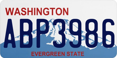 WA license plate ABP3986
