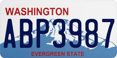 WA license plate ABP3987