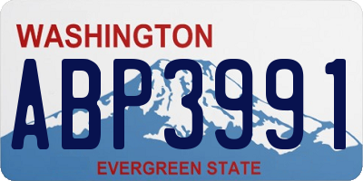 WA license plate ABP3991