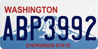 WA license plate ABP3992
