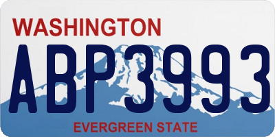 WA license plate ABP3993