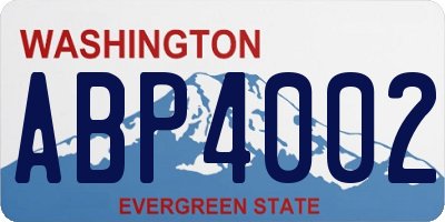 WA license plate ABP4002