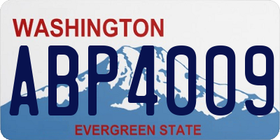 WA license plate ABP4009