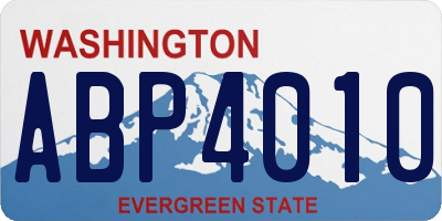 WA license plate ABP4010
