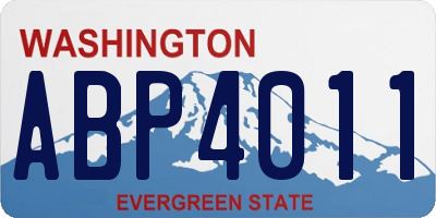 WA license plate ABP4011