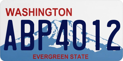 WA license plate ABP4012