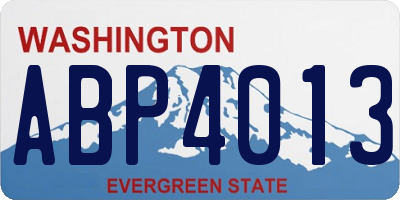 WA license plate ABP4013