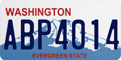 WA license plate ABP4014