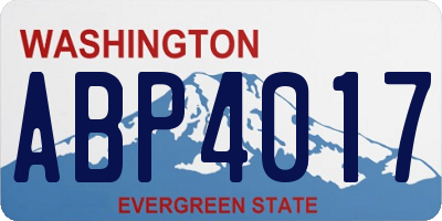 WA license plate ABP4017