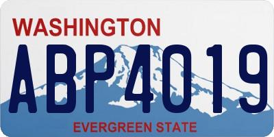 WA license plate ABP4019