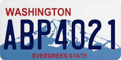 WA license plate ABP4021