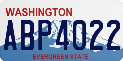 WA license plate ABP4022