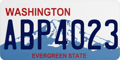 WA license plate ABP4023