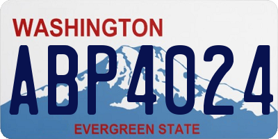 WA license plate ABP4024