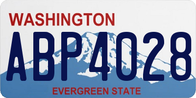 WA license plate ABP4028