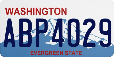 WA license plate ABP4029