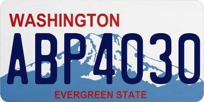 WA license plate ABP4030