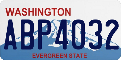 WA license plate ABP4032