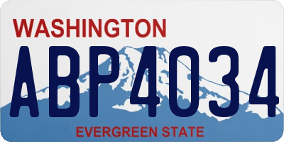 WA license plate ABP4034