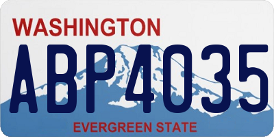 WA license plate ABP4035