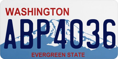 WA license plate ABP4036