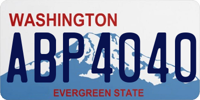 WA license plate ABP4040