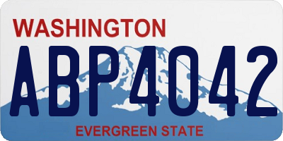 WA license plate ABP4042