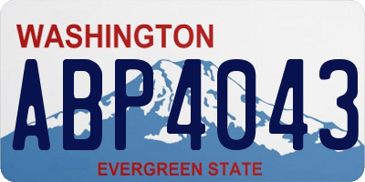 WA license plate ABP4043