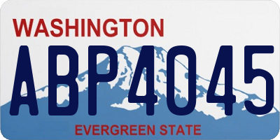WA license plate ABP4045