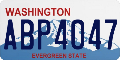 WA license plate ABP4047