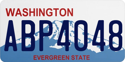 WA license plate ABP4048