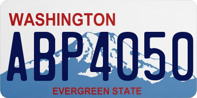 WA license plate ABP4050