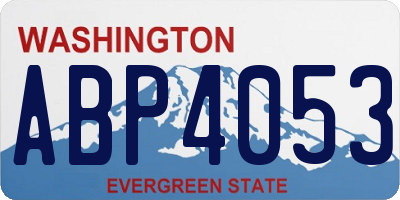 WA license plate ABP4053