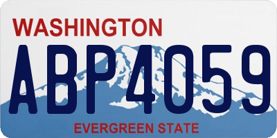 WA license plate ABP4059