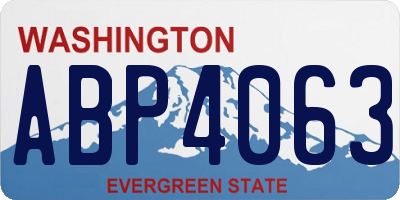 WA license plate ABP4063