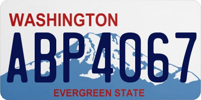 WA license plate ABP4067