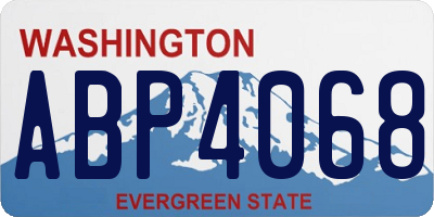 WA license plate ABP4068
