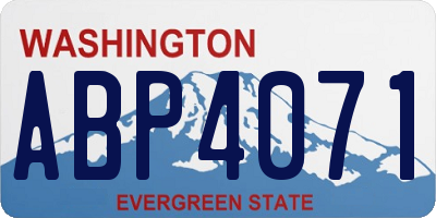 WA license plate ABP4071