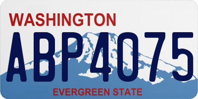 WA license plate ABP4075