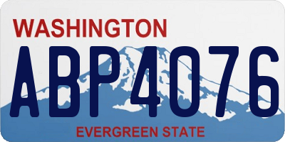 WA license plate ABP4076