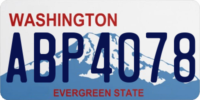 WA license plate ABP4078