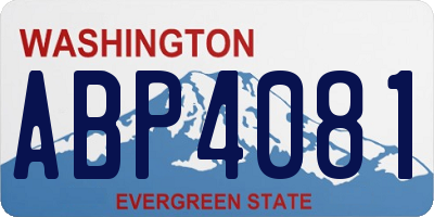 WA license plate ABP4081
