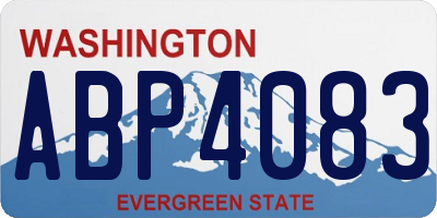 WA license plate ABP4083
