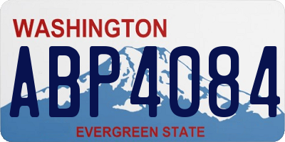 WA license plate ABP4084