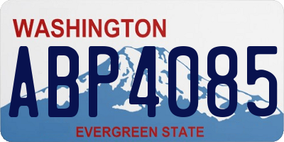 WA license plate ABP4085
