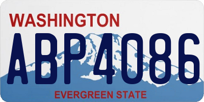 WA license plate ABP4086
