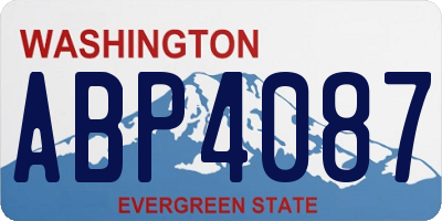 WA license plate ABP4087