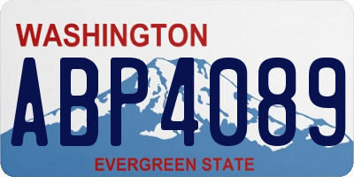 WA license plate ABP4089