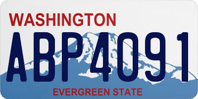 WA license plate ABP4091